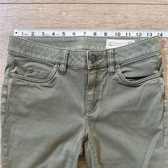 Two by Vince Camuto Washed Olive Green Stretch Cotton Skinny Jeans Size 27/4 - Picture 9 of 11